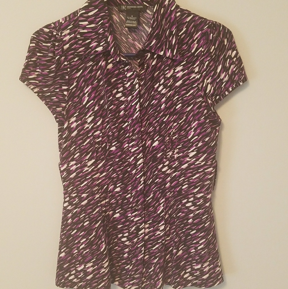 Purple button up blouse